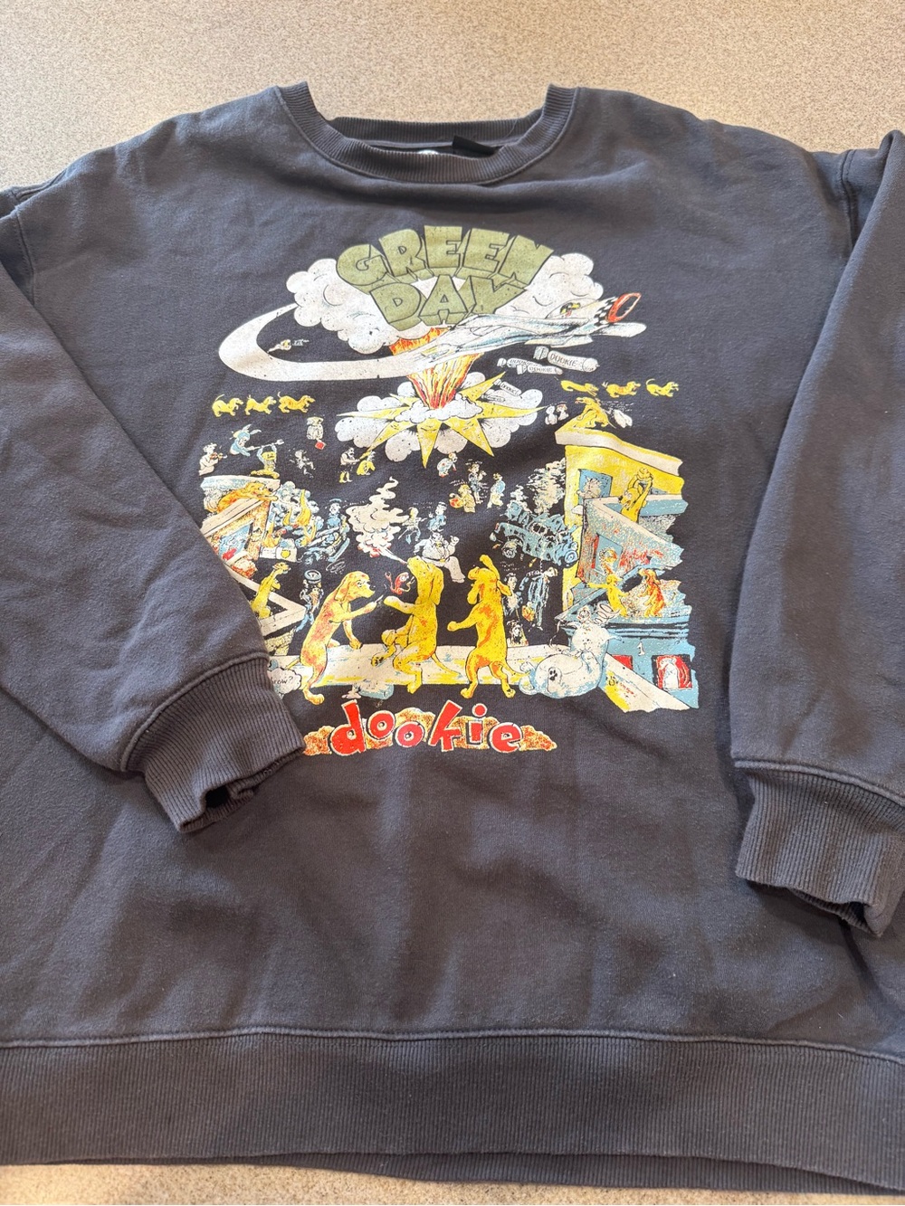 XL Green Day Dookie, long sleeve black sweat sweatshirt